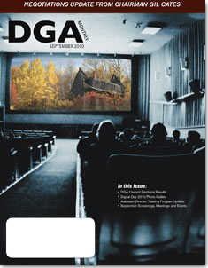 DGA MONTHLY magazine side cover Issue 71 September 2010