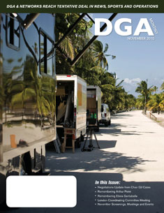 DGA MONTHLY magazine side cover Issue 73 November 2010