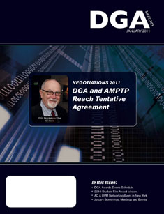 DGA MONTHLY magazine side cover Issue 75 January 2011