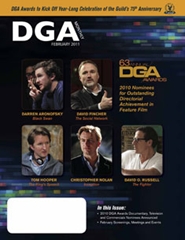 DGA MONTHLY magazine side cover Issue 76 February 2011