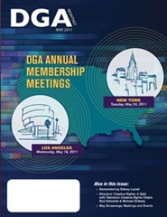 DGA MONTHLY magazine side cover Issue 79 May 2011