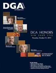 DGA MONTHLY magazine side cover Issue 83 September 2011