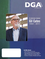 DGA MONTHLY magazine side cover Issue 86 December 2011