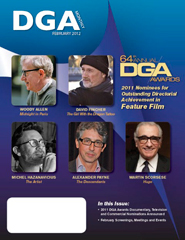 DGA MONTHLY magazine side cover Issue 88 February 2012