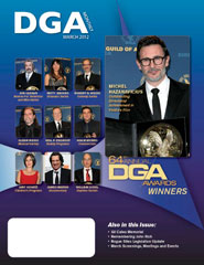 DGA MONTHLY magazine side cover Issue 89 March 2012