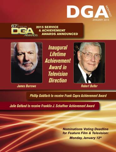 DGA MONTHLY magazine side cover January 2015