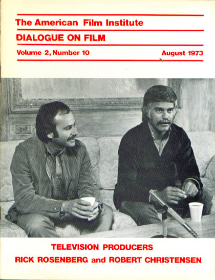 DIALOGUE ON FILM magazine side cover Issue 20 Vol 2 #10 August 1973