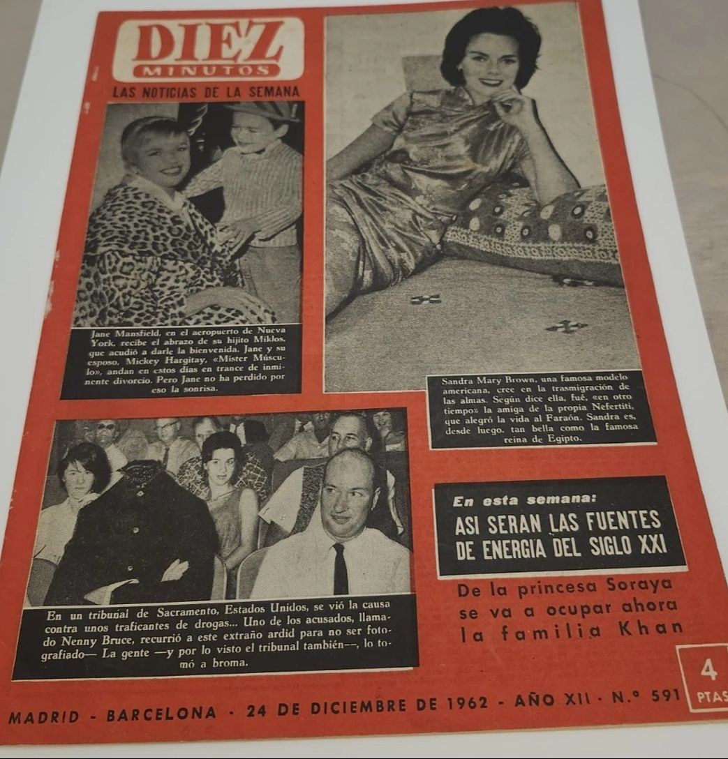 DIEZ MINUTOS magazine side cover Issue 591 24 December 1962