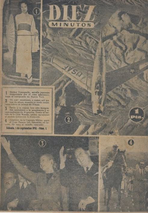 DIEZ MINUTOS magazine side cover Issue 1  September 1951