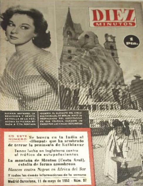 DIEZ MINUTOS magazine side cover Issue 37  May 1952