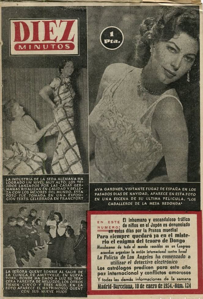 DIEZ MINUTOS magazine side cover Issue 124  October 1954
