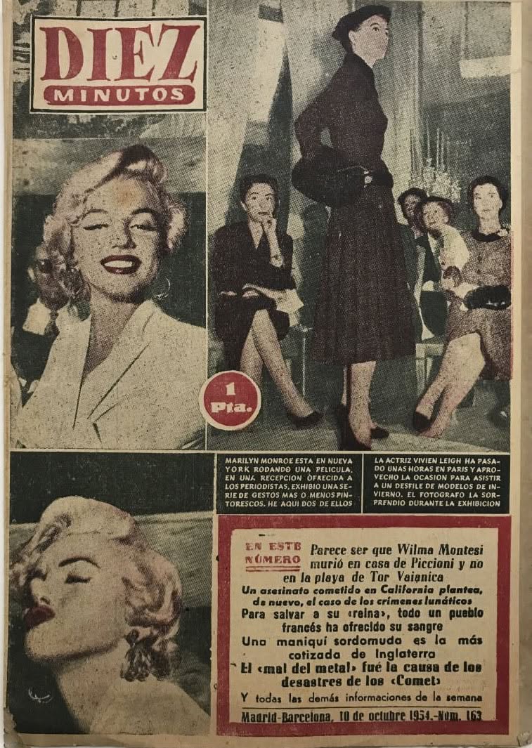 DIEZ MINUTOS magazine side cover Issue 163  October 1954