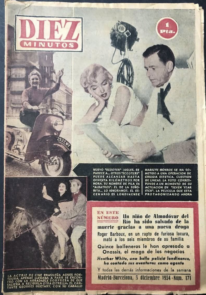 DIEZ MINUTOS magazine side cover Issue 171  December 1954