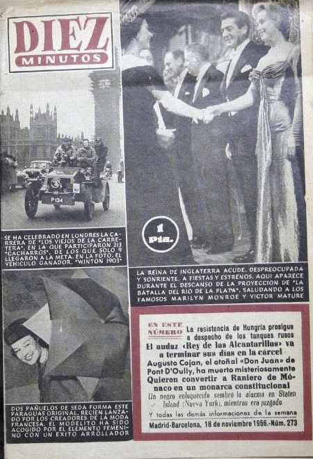 DIEZ MINUTOS magazine side cover Issue 273  November 1956
