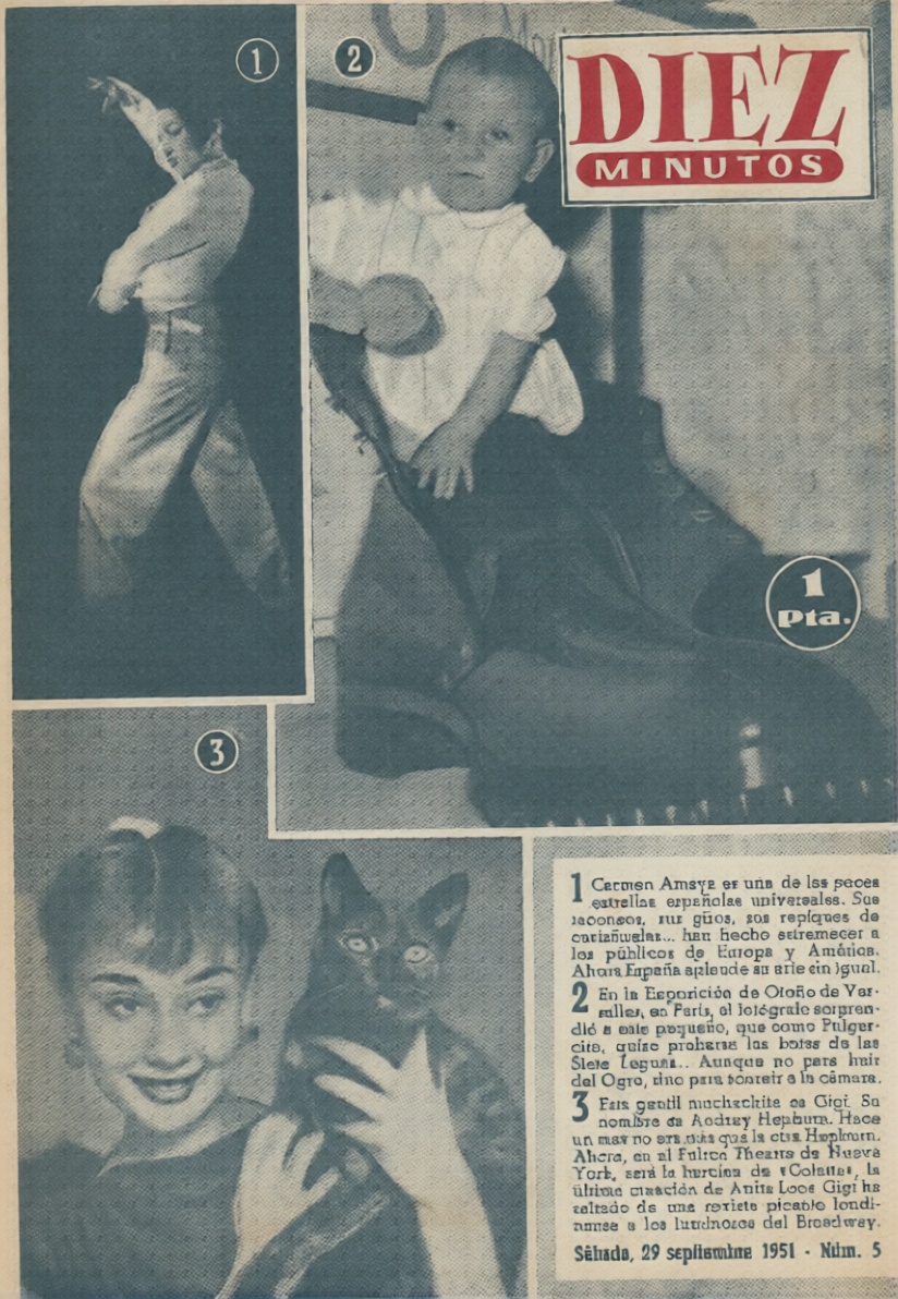 DIEZ MINUTOS magazine side cover Issue 5  September 1951