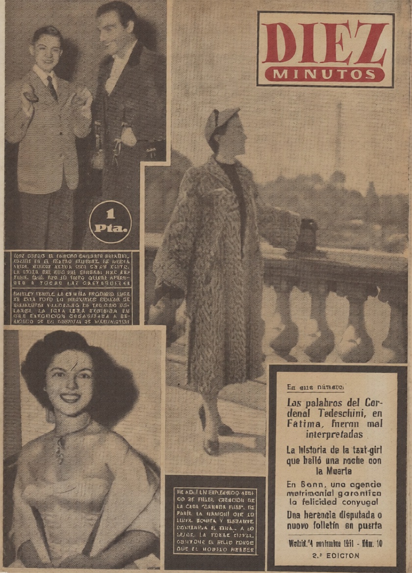 DIEZ MINUTOS magazine side cover Issue 10  November 1951