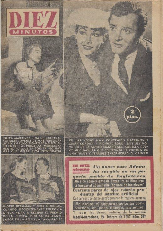 DIEZ MINUTOS magazine side cover Issue 287  February 1957