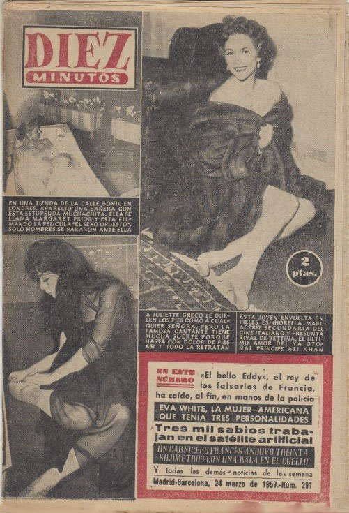 DIEZ MINUTOS magazine side cover Issue 291  March 1957