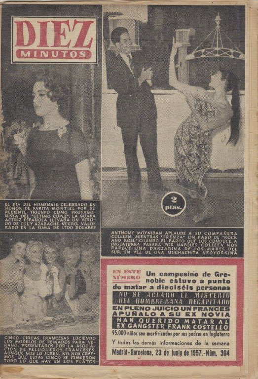 DIEZ MINUTOS magazine side cover Issue 304  June 1957