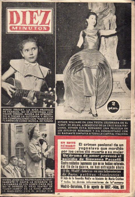 DIEZ MINUTOS magazine side cover Issue 311  August 1957