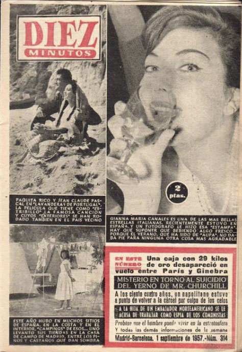 DIEZ MINUTOS magazine side cover Issue 314  September 1957
