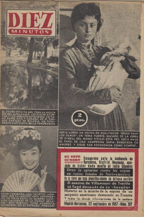 DIEZ MINUTOS magazine side cover Issue 317  September 1957