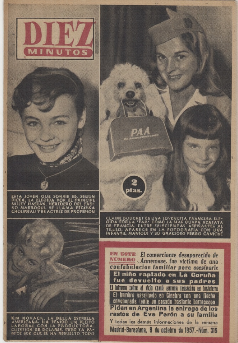 DIEZ MINUTOS magazine side cover Issue 319  October 1957