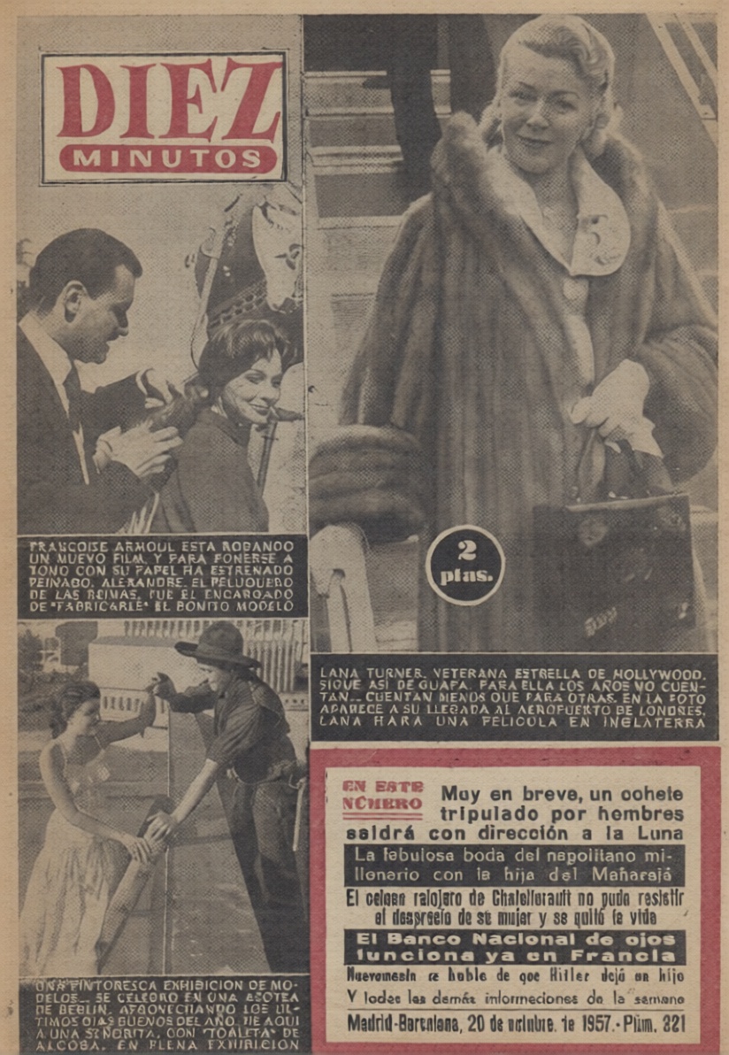 DIEZ MINUTOS magazine side cover Issue 321  October 1957