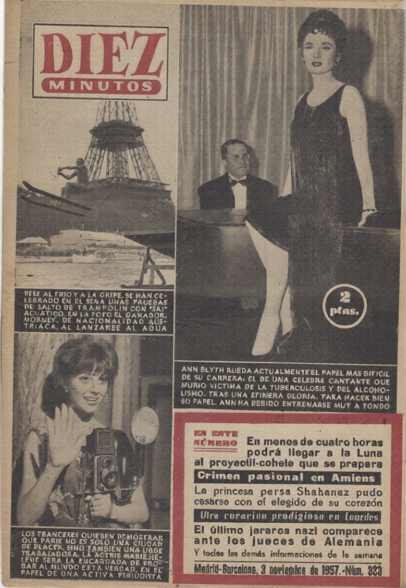 DIEZ MINUTOS magazine side cover Issue 323  November 1957