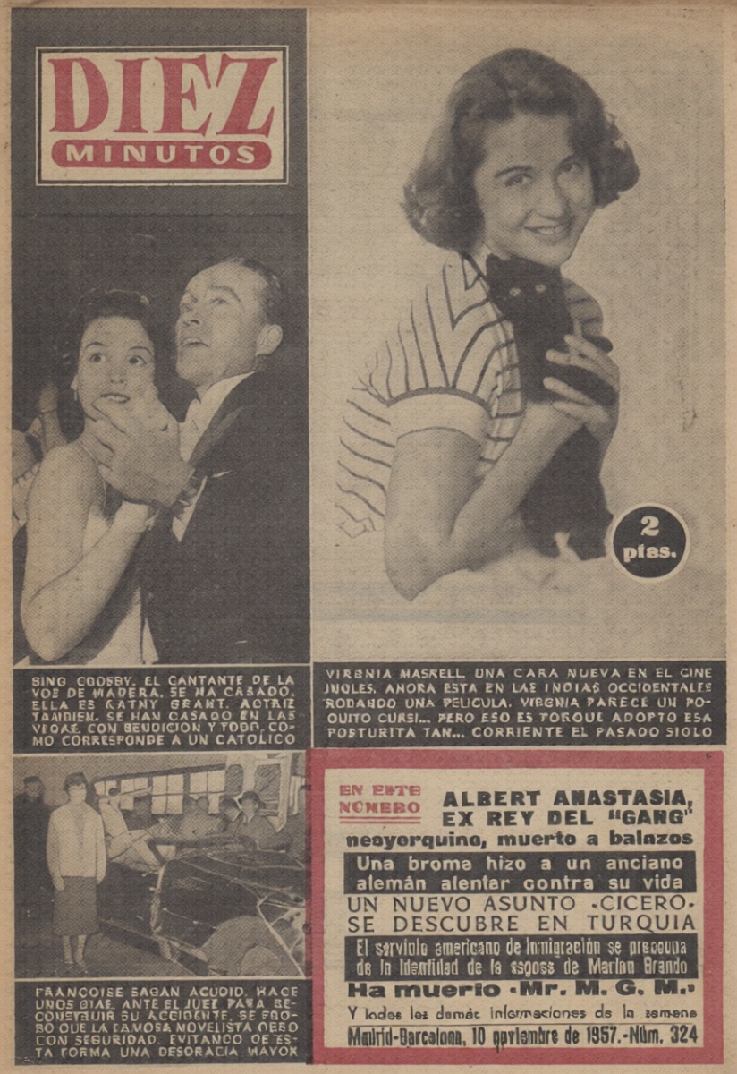 DIEZ MINUTOS magazine side cover Issue 324  November 1957