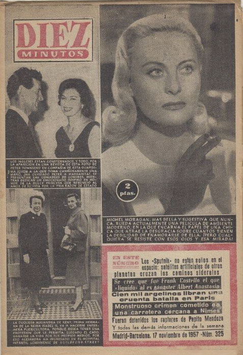 DIEZ MINUTOS magazine side cover Issue 325  November 1957