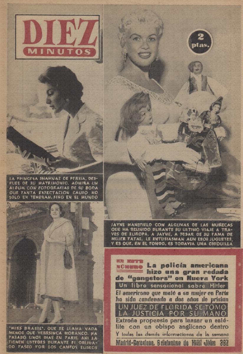 DIEZ MINUTOS magazine side cover Issue 327  December 1957