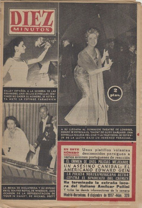 DIEZ MINUTOS magazine side cover Issue 328  December 1957