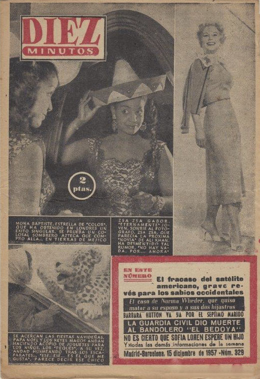 DIEZ MINUTOS magazine side cover Issue 329  December 1957