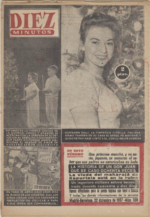 DIEZ MINUTOS magazine side cover Issue 330  December 1957