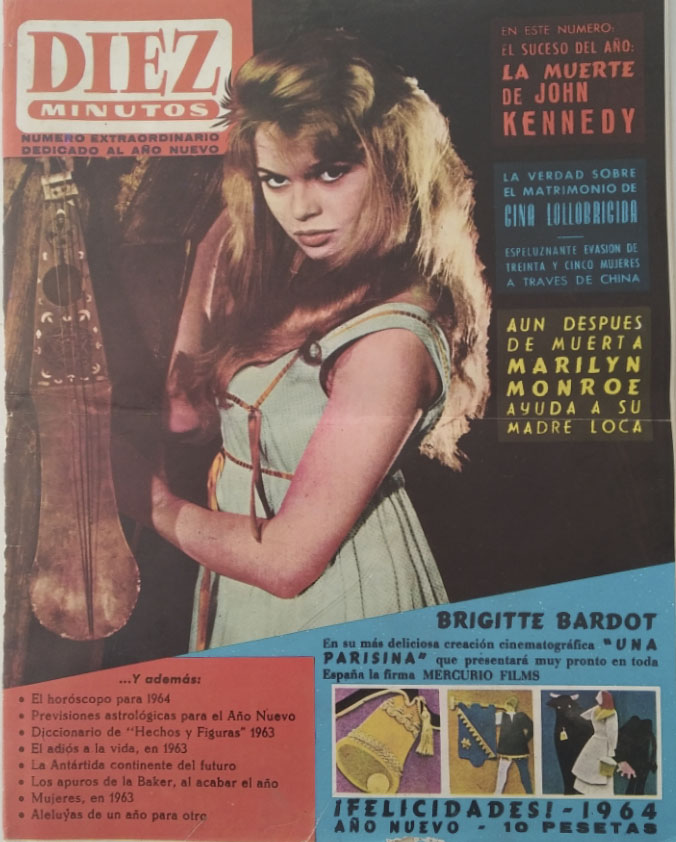 DIEZ MINUTOS magazine side cover  December 1963
