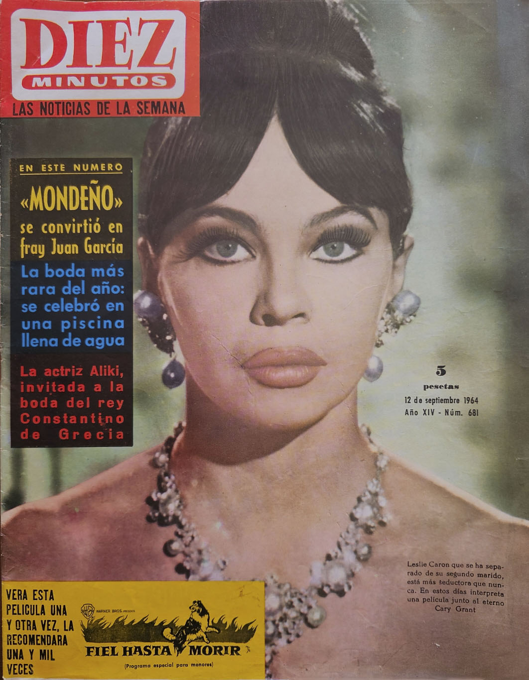 DIEZ MINUTOS magazine side cover Issue 681 12 September 1964