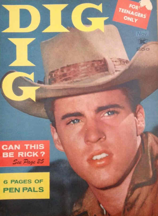 DIG magazine side cover November 1958