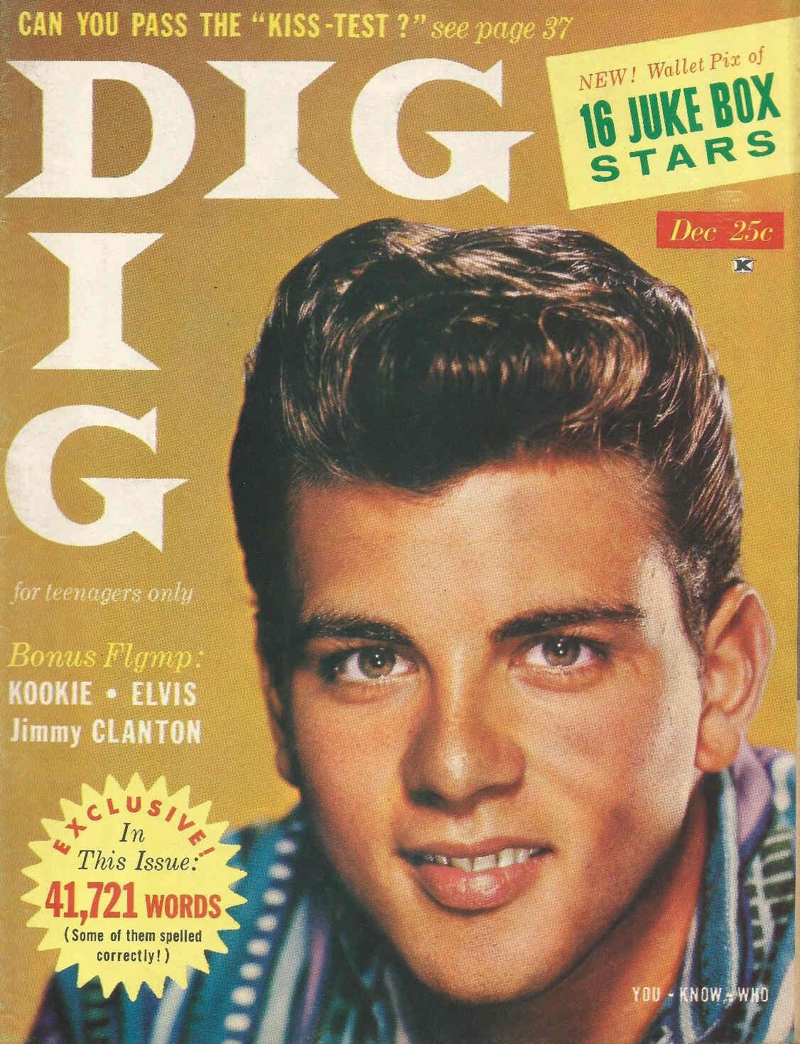 DIG magazine side cover December 1959