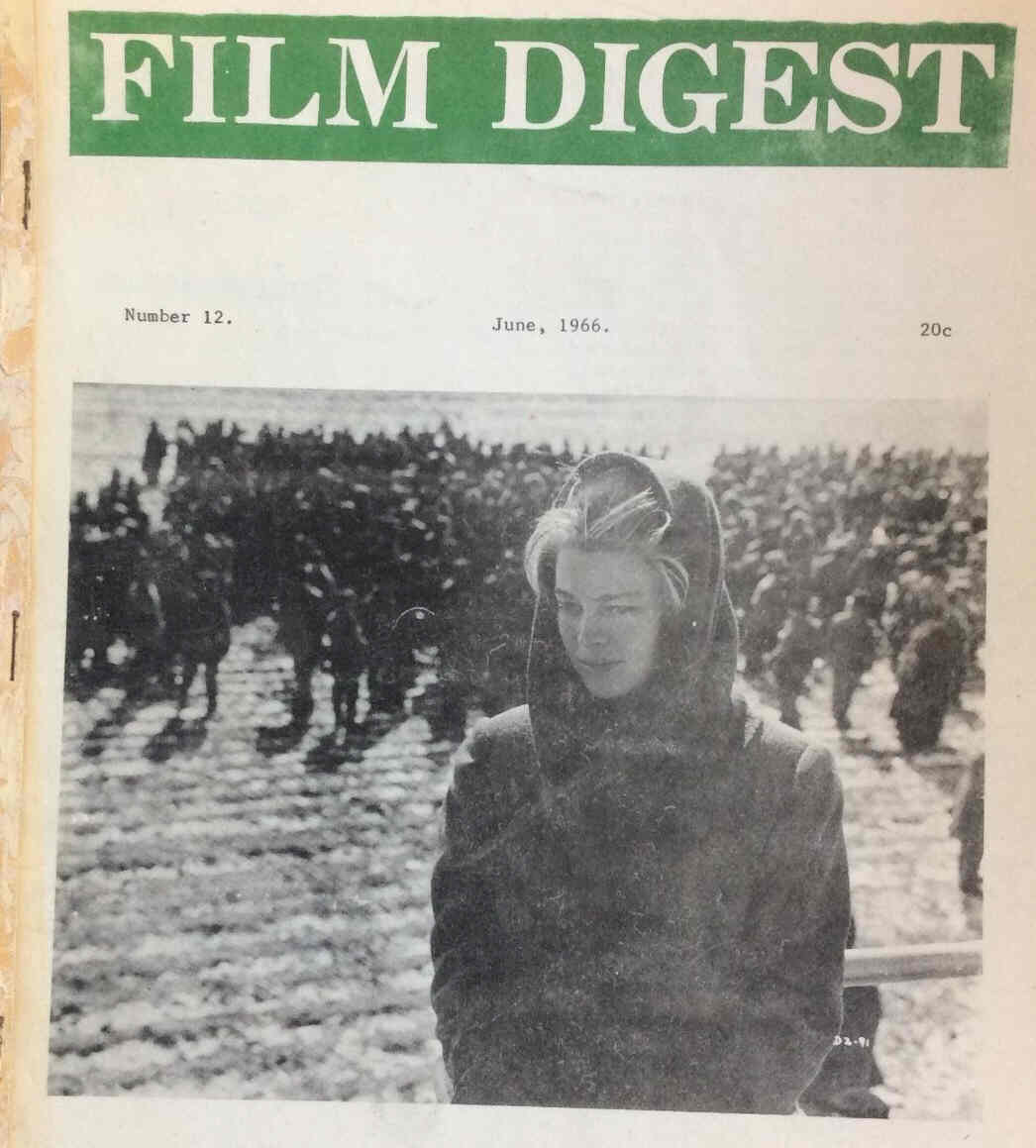 FILM DIGEST (Au) magazine side cover Issue 12 June 1966