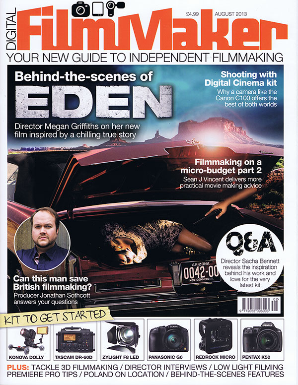 DIGITAL FILMMAKER magazine side cover Issue 6 August 2013