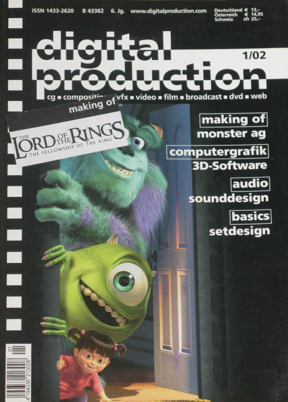DIGITAL PRODUCTION magazine side cover January/February 2002