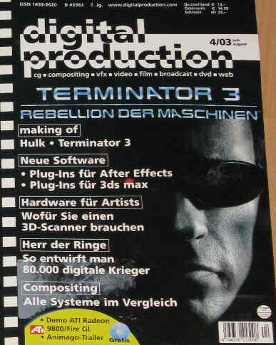 DIGITAL PRODUCTION magazine side cover July/August 2003