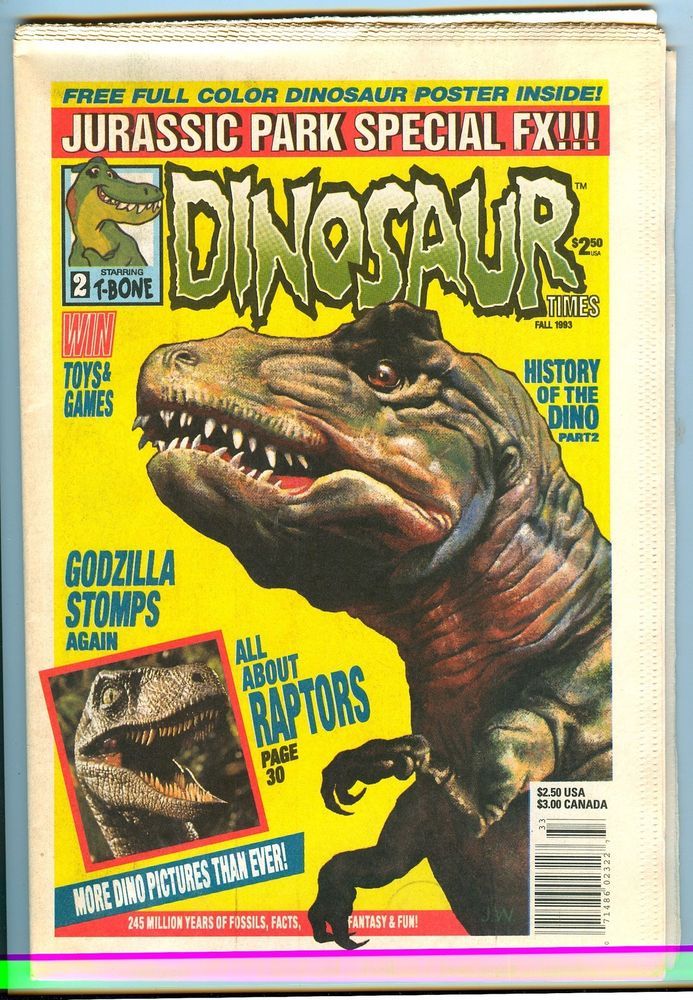 DINOSAUR TIMES magazine side cover Issue 2  1993