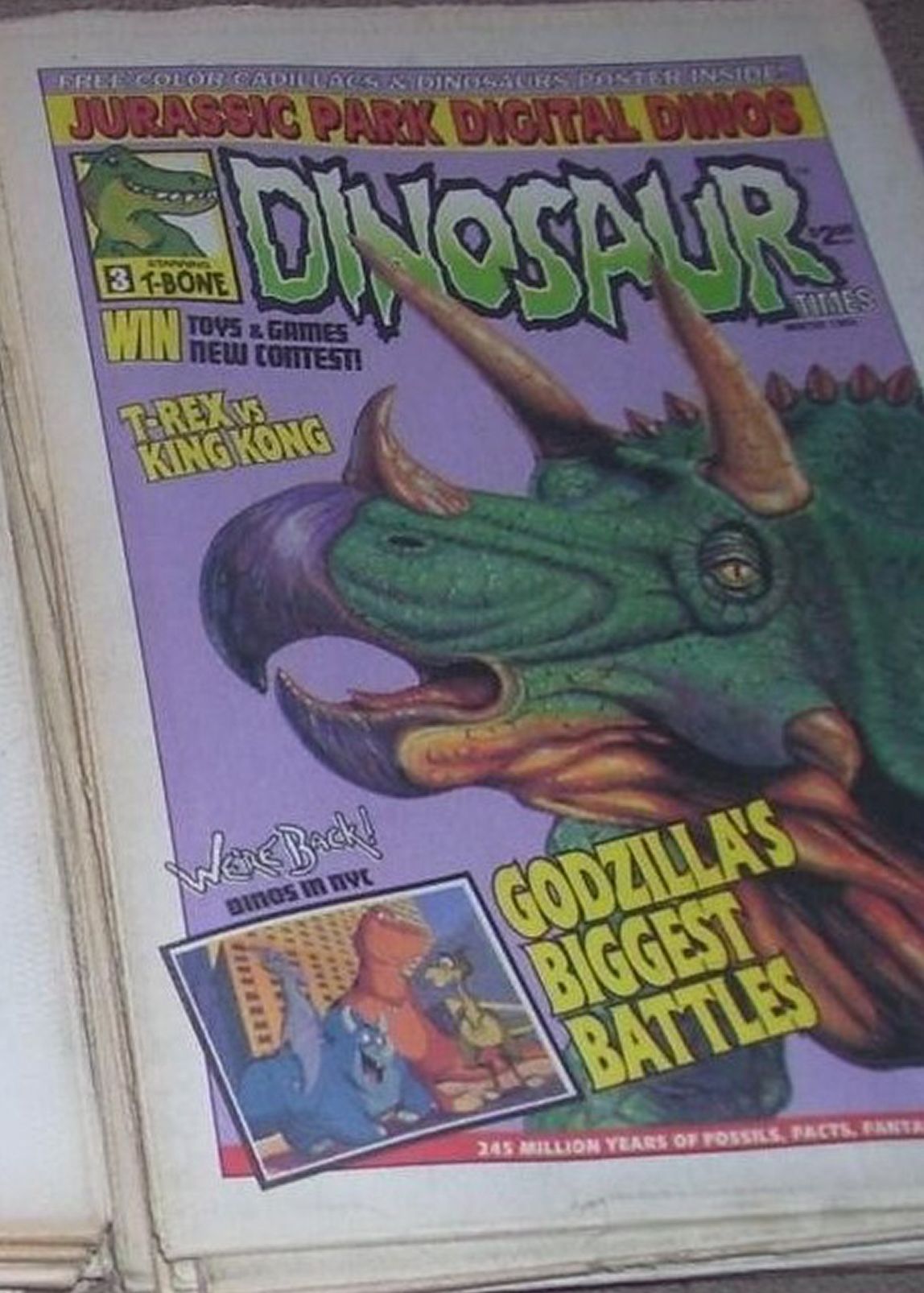 DINOSAUR TIMES magazine side cover Issue 3   