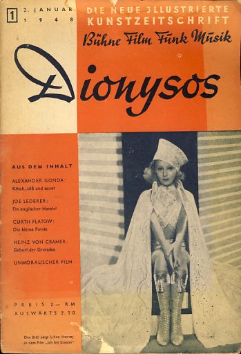 DIONYSOS magazine side cover Issue 1 2 January 1948