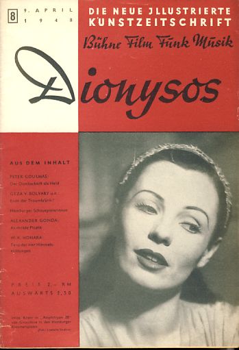 DIONYSOS magazine side cover Issue 8 9 April 1948