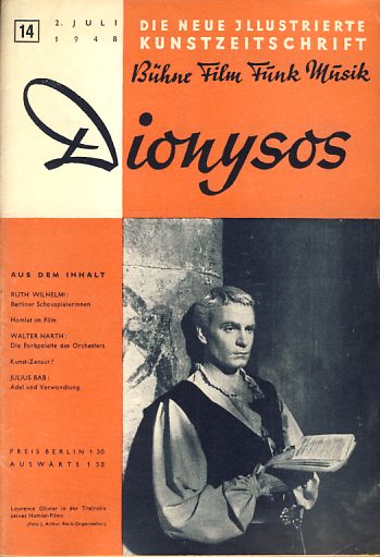 DIONYSOS magazine side cover Issue 14 2 July 1948