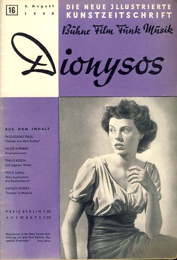 DIONYSOS magazine side cover Issue 16 6 August 1948