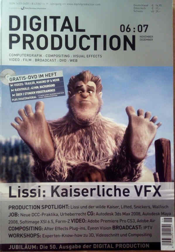 DIGITAL PRODUCTION magazine side cover  November/December 2006